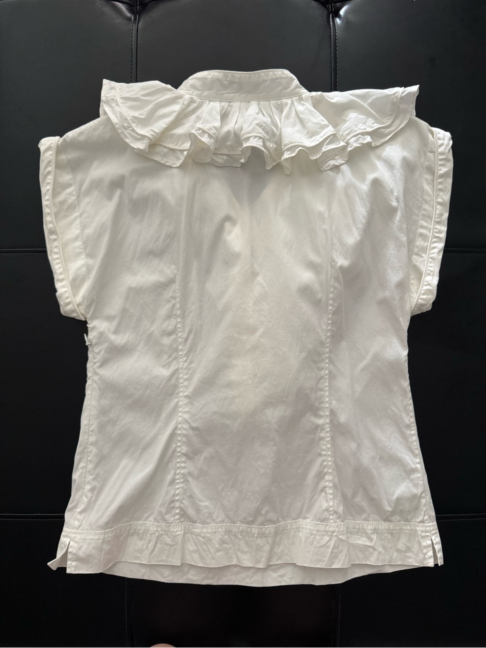 Victor & Rolf White Ruffle-Front Cotton Blouse - Picture 4 of 7